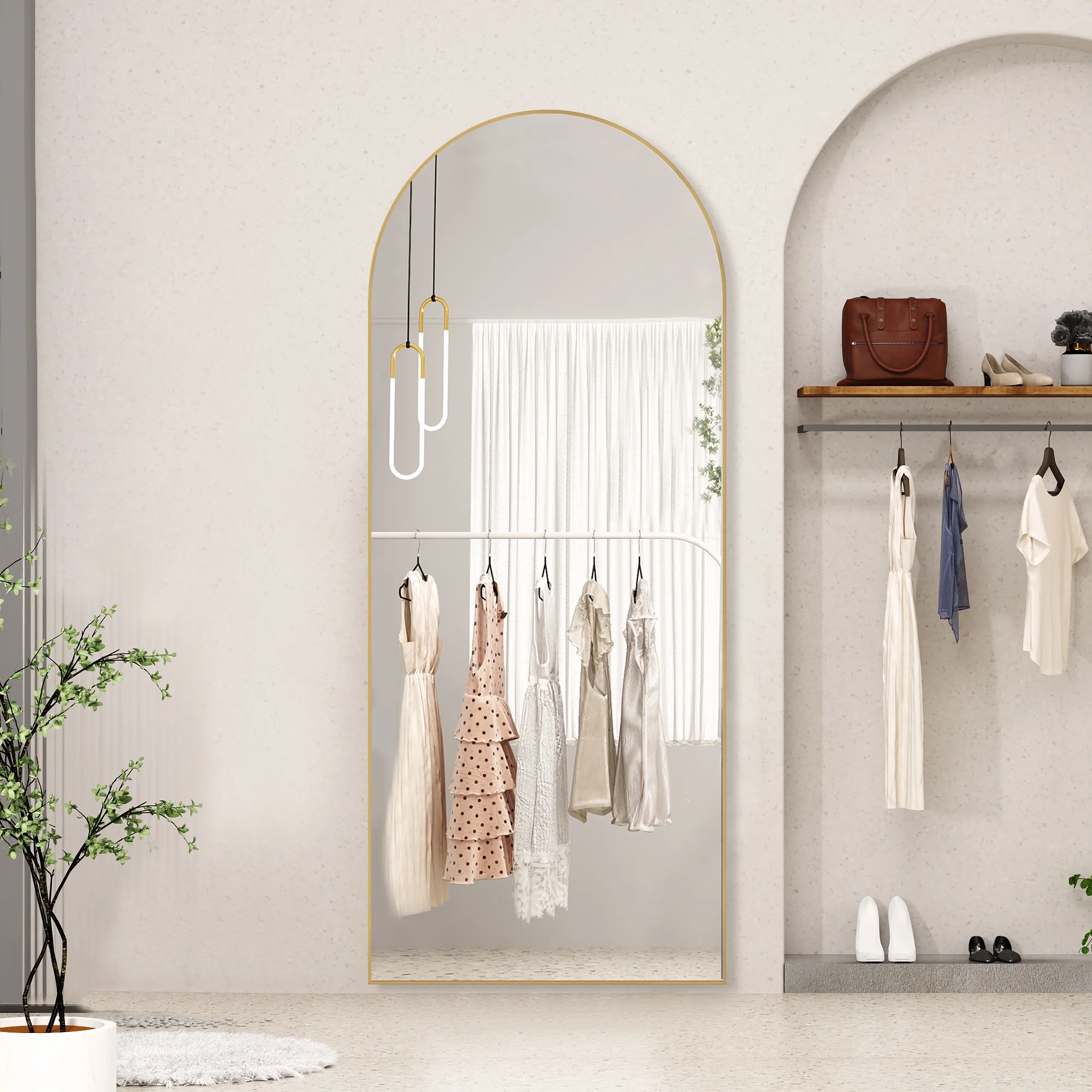 Arched Full Length Floor Mirror